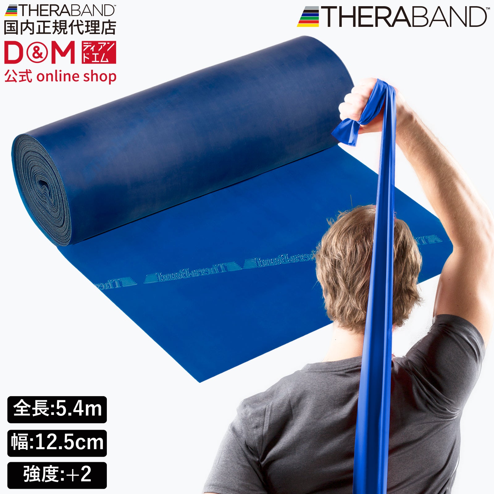 THERABAND セラバンド 長さ5.4m/6ヤード 強度レベル+2 ブルー #TB-4