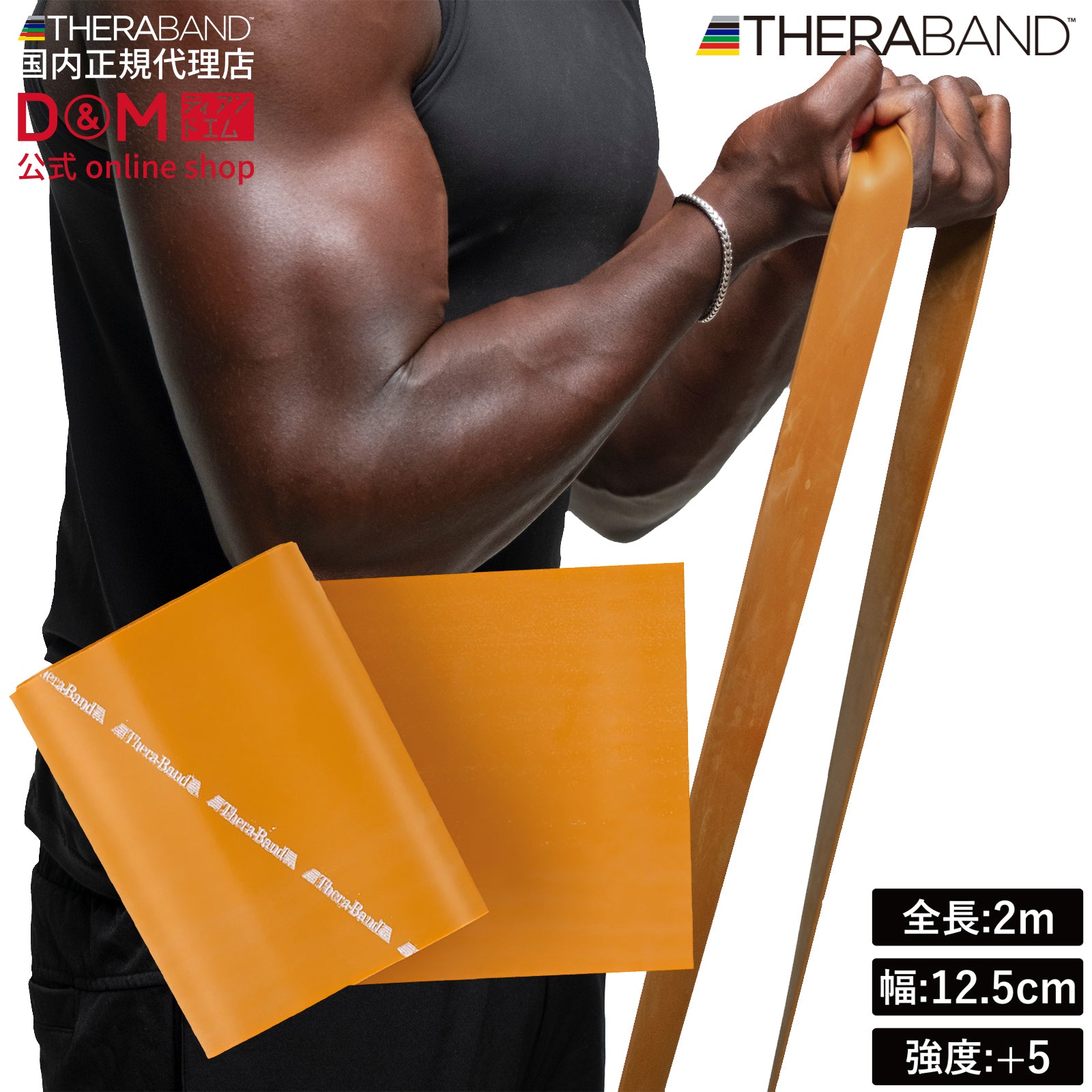 THERABAND セラバンド ブリスターパック 長さ2m 強度レベル+5 ゴールド #TBB-7